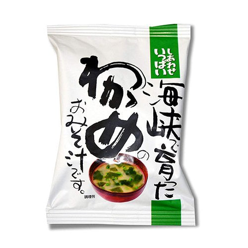Miso soup made with wakame seaweed grown in the straits