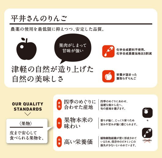 平井さんの葉とらずりんご3kg (48001)