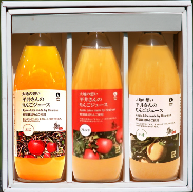 Hirai's additive-free apple juice 1L (3 bottles assortment) (98008)