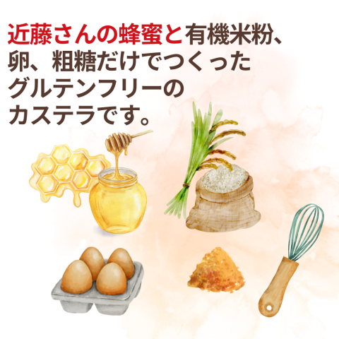 近藤さんの蜂蜜米粉カステラプレーン(1斤)