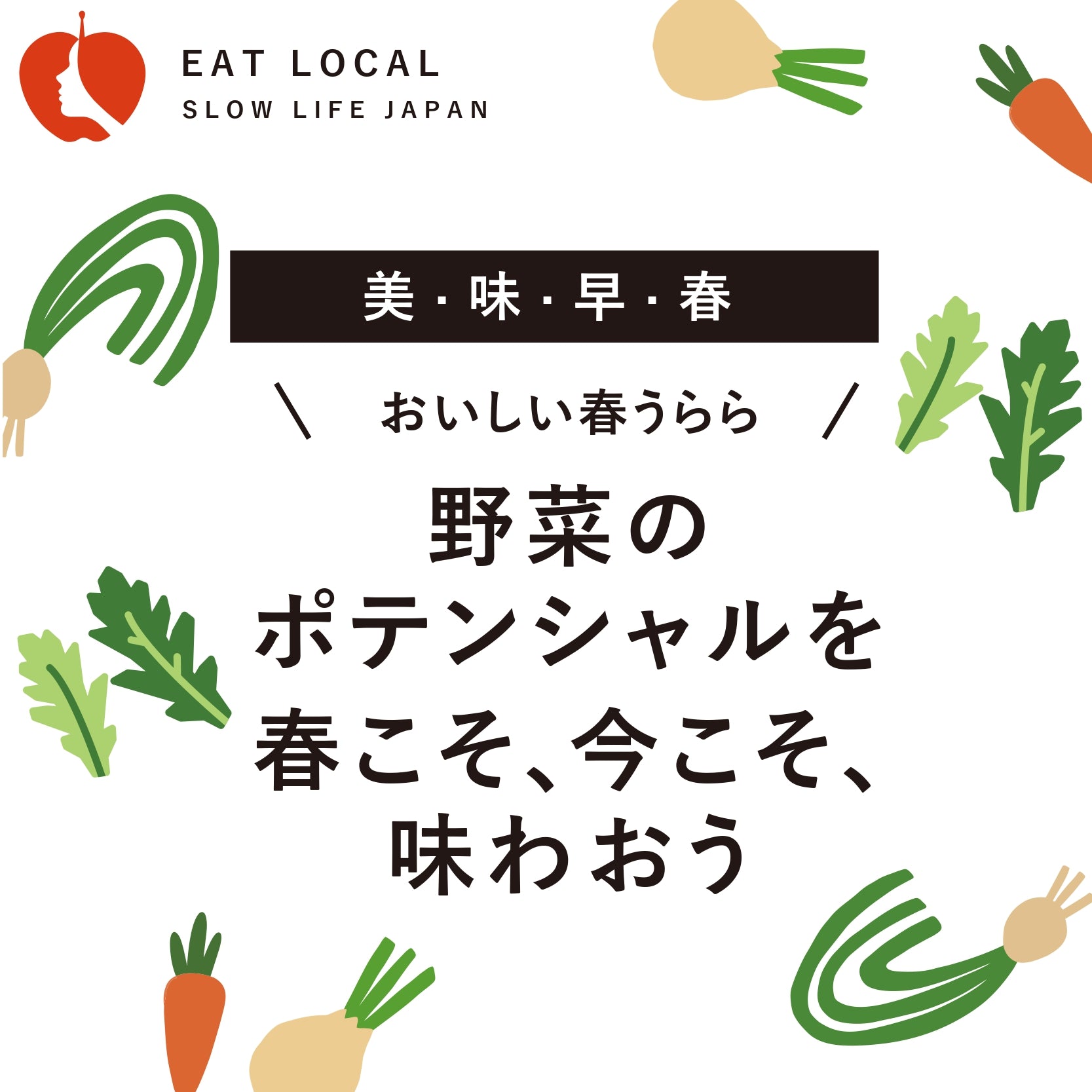 今週のおすすめ  野菜のポテンシャルを春こそ、今こそ、味わおう