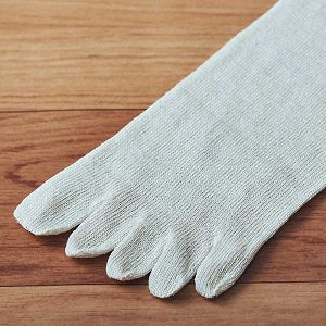 Live Cotton Loose Fit 100% Silk Five Toe Socks M 