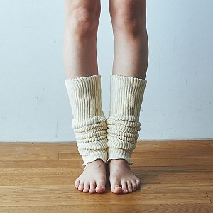 Live Cotton Silk &amp; Organic Cotton Double Woven Leg Warmer (Off-White) 45cm 