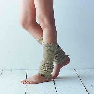 Live Cotton Silk &amp; Linen Double Woven Leg Warmer (Heather Grey) 45cm 