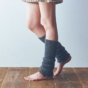 Live Cotton Silk &amp; Wool Double Woven Leg Warmers 45cm Black 