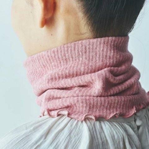 Live Cotton Silk &amp; Organic Cotton Double Woven Neck Warmer (Light Pink) 